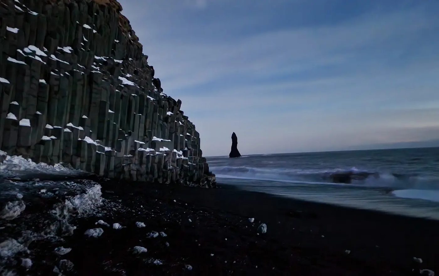 Black sand and basalt columns at Reynisfjara