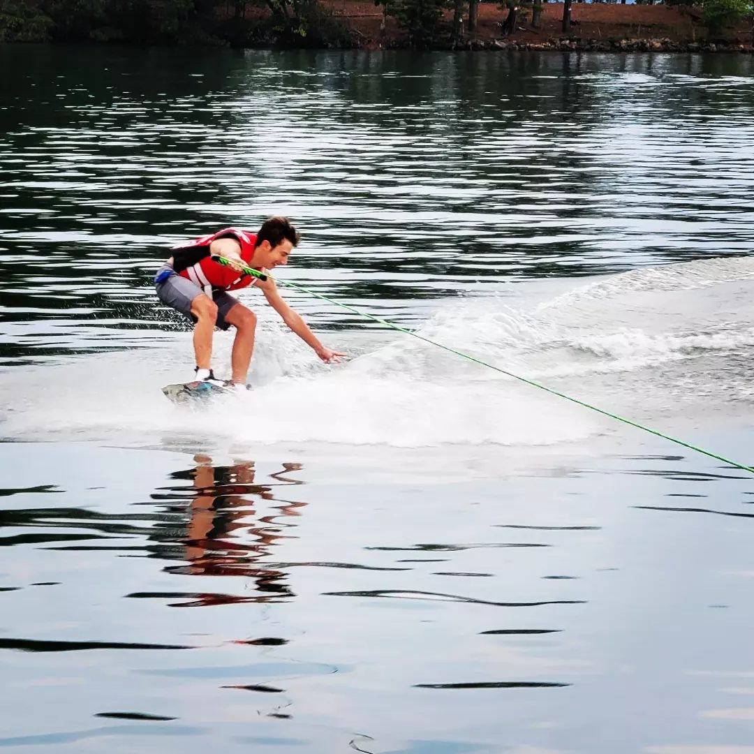 Wakeboarding on a lake